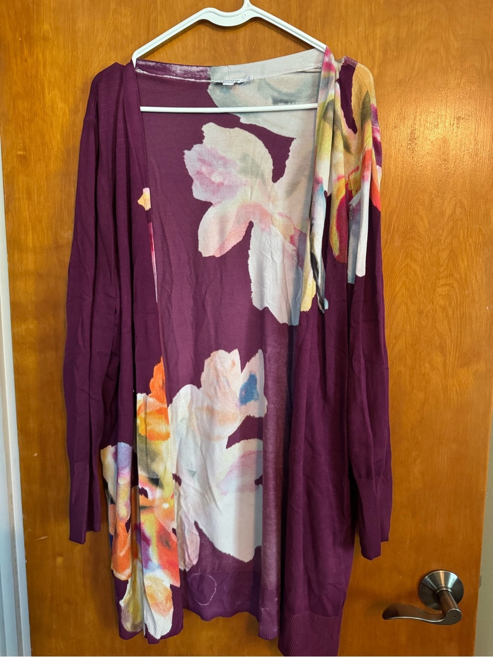 Chico’s XL Oversized Long Floral Cardigan